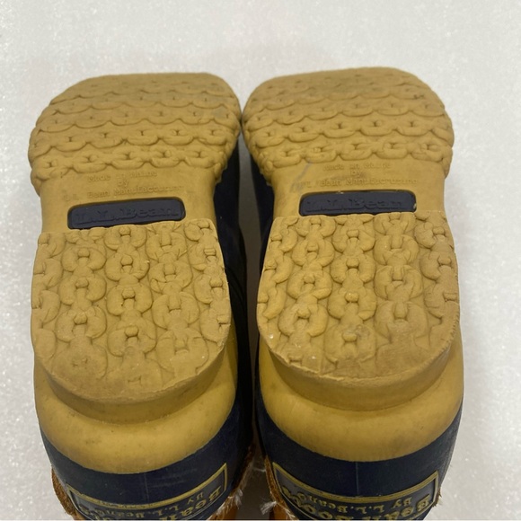 LL Bean 8” Bean Boots Blue Brown Made in USA Duck Boot Preppy Size 6N EUC - Picture 7 of 11